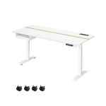 Reguleeritav kirjutuslaud 70 x 160 cm valge elektriline