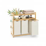 Pesukorv riiuliga 63x33x98 cm valge