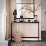 Konsoollaud 120 x 20 x 80 cm must MDF ja terasraam