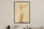 Seinapilt Taimede Kunst 70 x 100 cm beež paberil