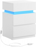 &Ouml;&ouml;kapp 40x35x55 cm valge LED MDF ja 3 sahtlit