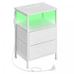 &Ouml;&ouml;kapp 30 x 39,6 x 60,4 cm valge LED ja laadimisjaam