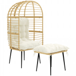 Aiatool jalatoega 76x65x147 cm beež rattan terasraam