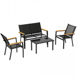 Aiam&ouml;&ouml;bli komplekt 110x635x84 cm must teras 4 kohta