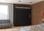 Liugustega Riidekapp LINCOLN 180 180x215x58 cm Must
