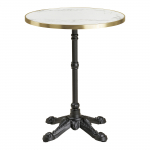 Bistroolaud 60x73 cm valge musta marmorimustriga malmjalad