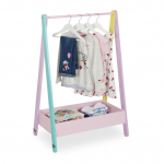 Laste riidenagi roosa 99 x 64,5 x 42 cm riiuliga