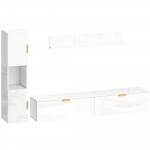 TV-alus 180 x 33 x 30 cm valge panipaigaga seinakomplekt