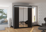 Liugustega Riidekapp BALANCE 180 180x215x58 Must