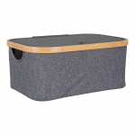 Pesukorv Noto bambus tumehall kerge 38 &times; 26 &times; 16 cm