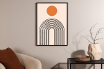Seinapilt Tempel 70 x 100 cm beež graafiline plakat