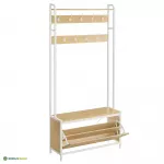 Esikunagi kingapingiga 85x30x180 cm valge/pruun