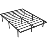 Voodiraam 140x200 cm must metallraam hoiuruumiga
