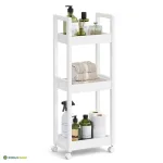 Serveerimislaud ratastel 20x30x80 cm valge MDF