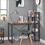 Arvutilaud riiulitega 120x119,3x60 cm pruun metallraam