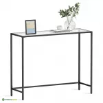 Konsoollaud must 100 &times; 35 &times; 80 cm teras ja klaas