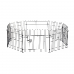 Koera aedik 71 x 61 cm must 8 paneeli ja lukustatav uks