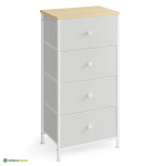 Kummut 45 x 30 x 92,3 cm pilvevalge riidest sahtlid