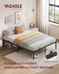 Voodiraam 200 x 140 cm tintmust teras hoiuruum