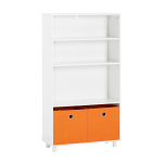 Raamaturiiul lastele 110x61 cm valge oranž