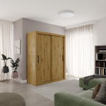 Liugustega riidekapp MODI 160 160x200x64 cm Must