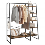 Riidestange riiulitega 120x45x160cm pruun