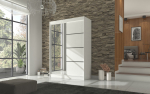 Liugustega riidekapp GILTON 150 150x215x61 cm Valge