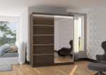 Liugustega riidekapp CARO 180 180x215x58 Choco