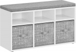 Jalatsiriiul istmega 87x30.3x48 cm Valge Hall