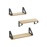 Seinariiulid 3tk 30x12x10cm pruun/must
