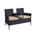 Aiatoolid lauaga 65x131x84 cm Must