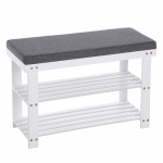 Jalatsiriiul istmega 71x29x49 cm valge ja hall