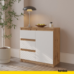 Kummut sahtlitega 75x80x35 cm Tamm Valge