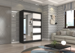 Liugustega Riidekapp TOURA 150 150x215x61 cm Must