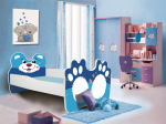Voodi madratsiga BEAR BLUE 160x80 cm Sinine