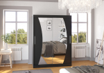 Liuguksega riidekapp Modesto 150 150x200x58 cm Must