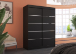 Liugustega Riidekapp LUFT 150 150x200x58 cm Must