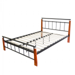 Voodi metallist 152x206 cm Must pruun