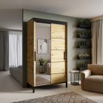 Liugustega Riidekapp BELL-M 120 120x221x60 Must