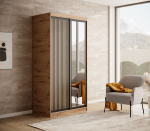 Liugustega riidekapp Delia 100 100x205x60 cm Must