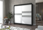 Liugustega Riidekapp BATIA 200 200x215x61 cm Must