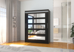 Liugustega Riidekapp MURANI 150 150x200x58 cm Must