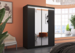 Liugustega riidekapp FEVER 150 150x200x58 cm Must