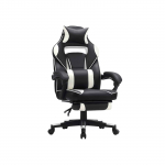 Kontoritool jalatoega 67x66x126 cm valge must