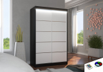 Liugustega riidekapp BENISSO 120 120x200x58 cm Must