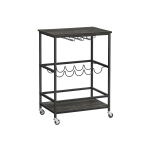 Serveerimislaud ratastel 40 x 60 x 82 cm k&ouml;&ouml;k must