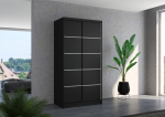 Liugustega Riidekapp RIVA 100 100x200x58 cm Must
