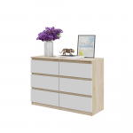 Kummut 100x71x33.5 cm Sonoma Tamm Valge Matt