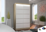 Riidekapp BENISSO 120 120x200x58 cm Sonoma Valge