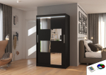 Liugustega riidekapp LUGANO 120 120x200x58 Must